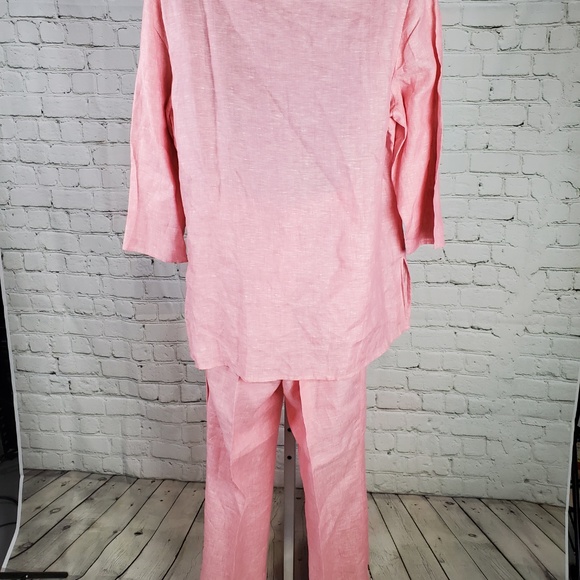 Doncaster 2pc 100% Linen Pants Set - Picture 2 of 8